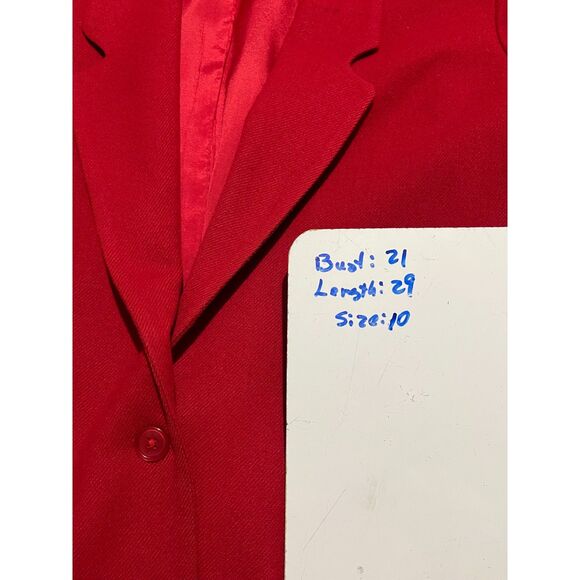 Stephen douglas LTD wool jacket VTG blazer USA made classic holiday red women 10 - Picture 7 of 8